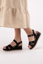 Clever-S Cross Strap Wedge Sandals