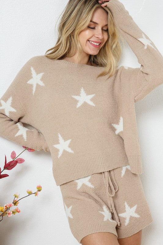 Sofie Long Sleeve Star Print Top and Short Set