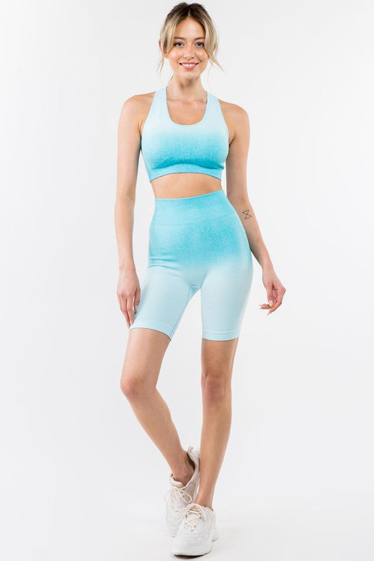 Ombre Seamless Biker Short Set