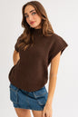 Shania Turtle Neck Power Shoulder Sweater Vest