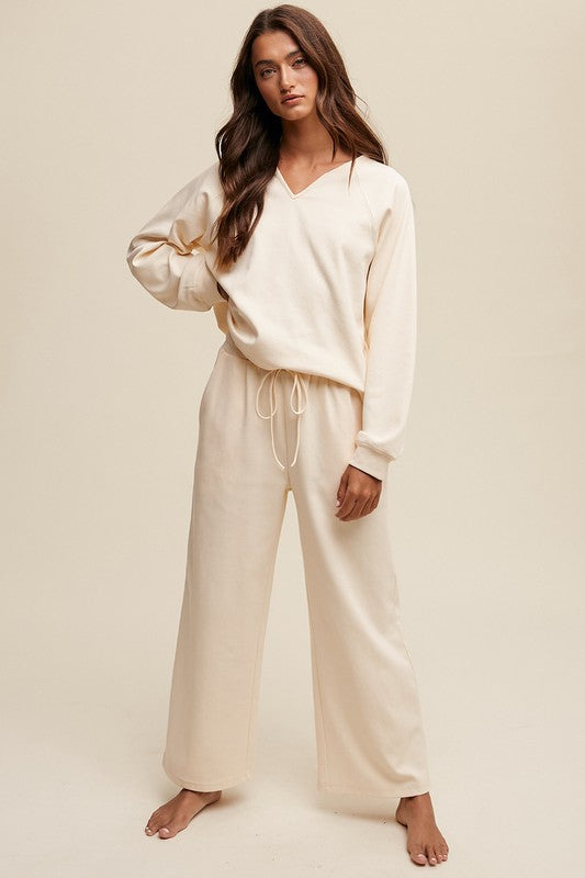 Macey V-neck Sweatshirt and Pants Set