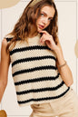 Izzy Chunky Stripe Sleeveless Sweater Top