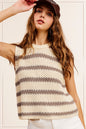 Izzy Chunky Stripe Sleeveless Sweater Top