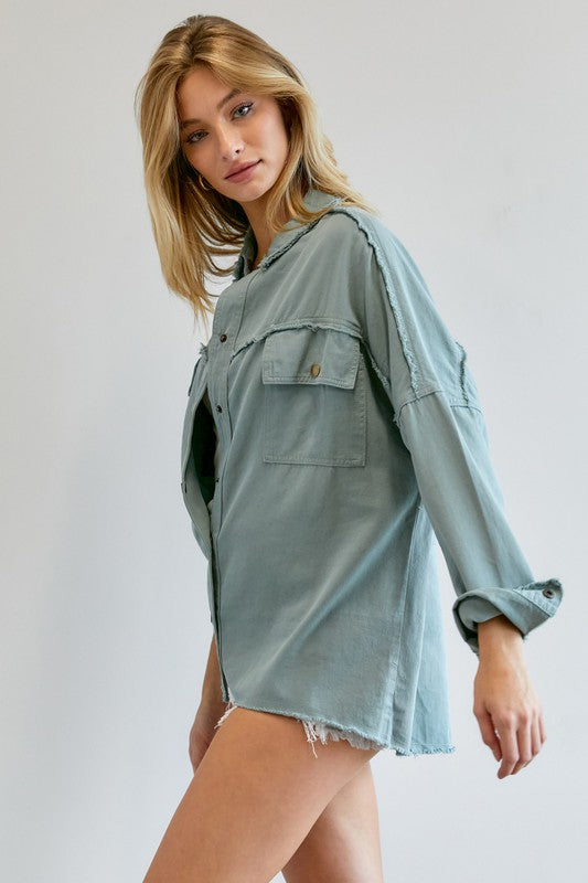 Raven Button Down Shirt With Pockets