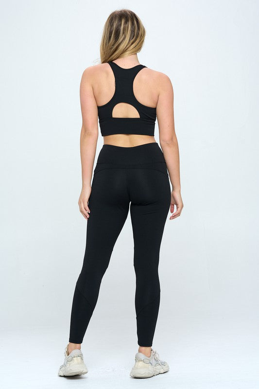 Two Piece Activewear Set with Cut-Out Detail