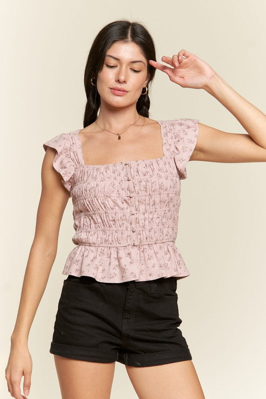 Serena Floral print ruffled top