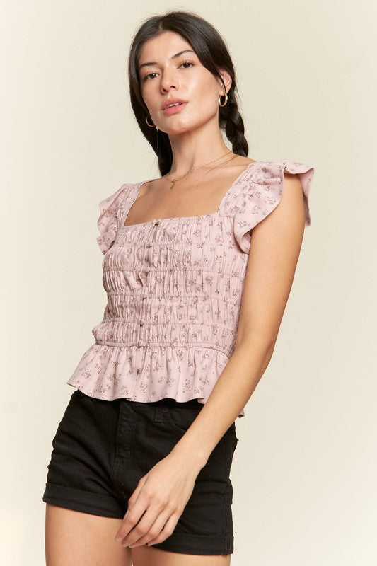 Serena Floral print ruffled top