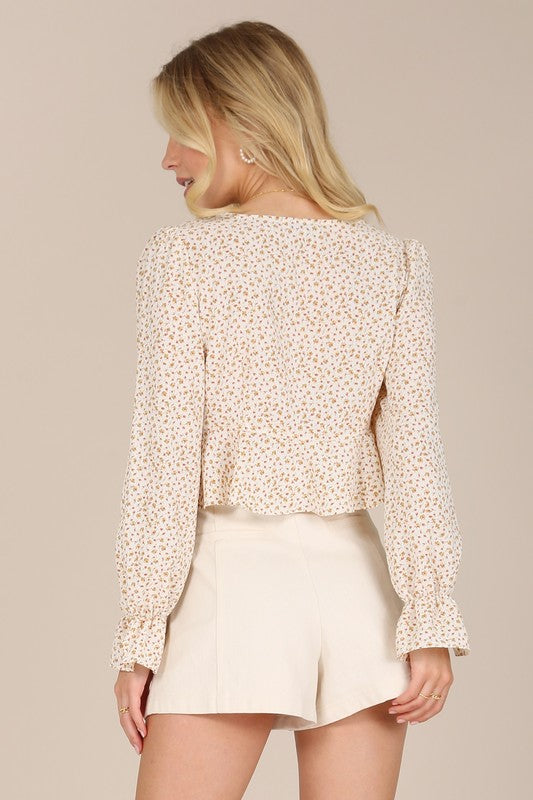 Lorie floral frill blouse