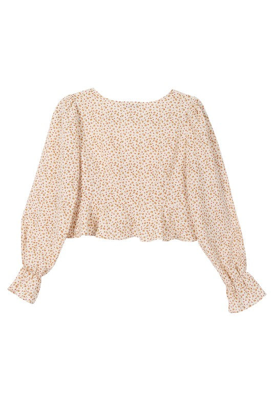 Lorie floral frill blouse