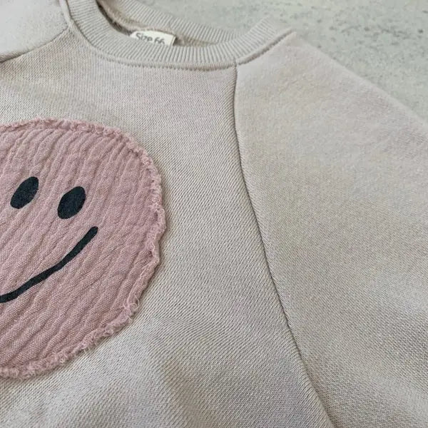 Smiley Face Sweatshirt Baby Romper