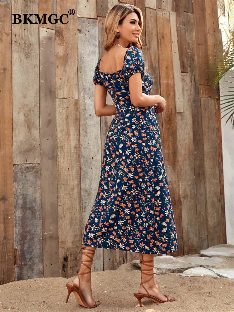 Mona Floral Split Dress